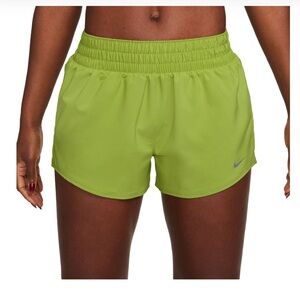 Nike Women's One Dri-Fit Ultra High-Waisted 3" Brief Lined Shorts in Pear NWT